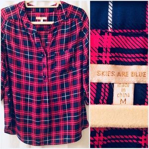 Skies Are Blue Henley Blouse